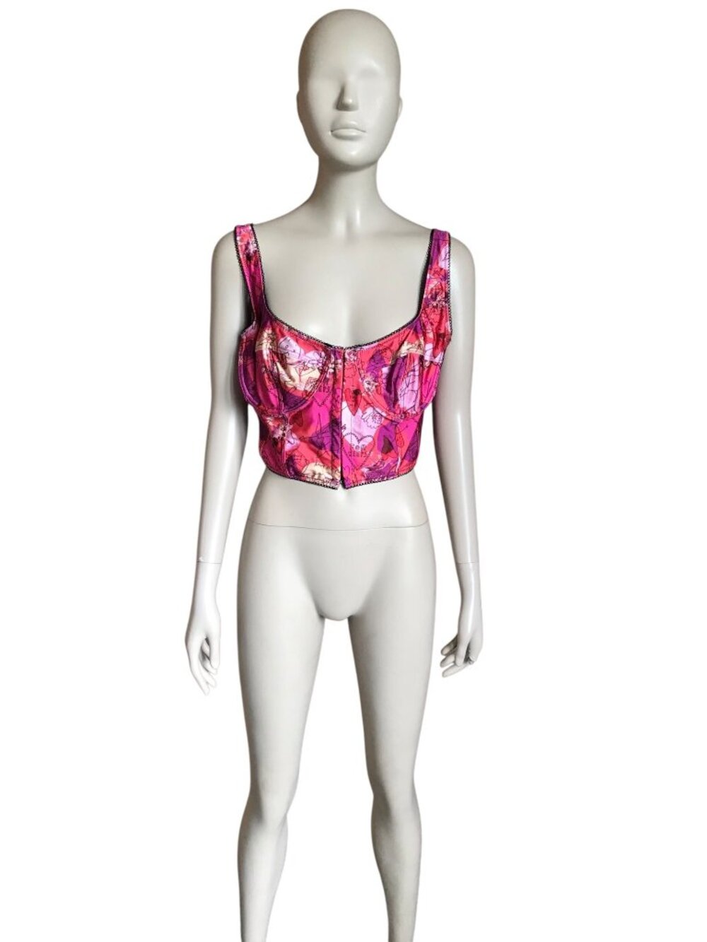 UO Out From Under Pink, Purple and Black Crop Top - Picture 1 of 5
